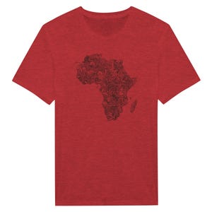 Célébrez le patrimoine : t-shirt avec impression d'art carte de l'Afrique - design audacieux, doux et unique