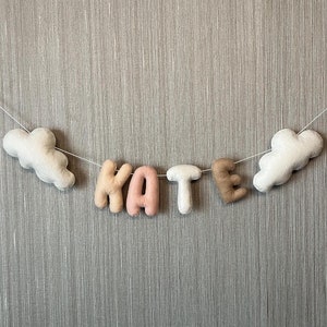 Personalized Name Sign, Felt Letters, Nursery Decor, Personalized Gift, Wall Hanging Decor, Custom Name Banner, Kids Room Decor, Babyshower
