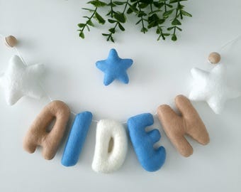 Felt Name Banner: Handmade Nursery Decor, Babyshower Gift