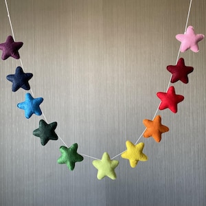 Felt Rainbow Star Garland: Handmade Nursery Decor