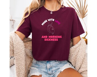 Camiseta de embarazo, regalo para baby shower, camiseta para futura mamá, camiseta con anuncio de bebé, camiseta divertida para futura mamá, regalo para nueva mamá, camiseta de maternidad, camiseta para mamá