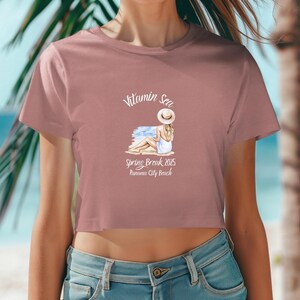 Custom Beach Vacation Tank Destination Crop Top Bachelorette Tank Personalized Spring Break Tank Summer Beach Tank Vacation Crop Vitamin Sea