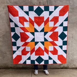 Sunburst Quilt Pattern: Modern Geometric Blanket (PDF Download)