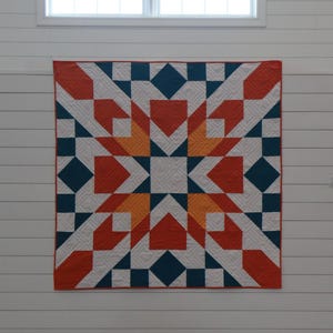 Motif de courtepointe Sunburst : couverture géométrique moderne (téléchargement PDF)