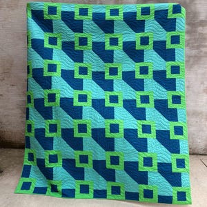 Aurora Quilt Pattern - Instant Download - Modern DIY Blanket Design, Multiple Sizes Available, Perfect Gift for Him or Her