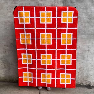 Squared Quilt Pattern: Modern Geometric Blanket (DIY PDF)