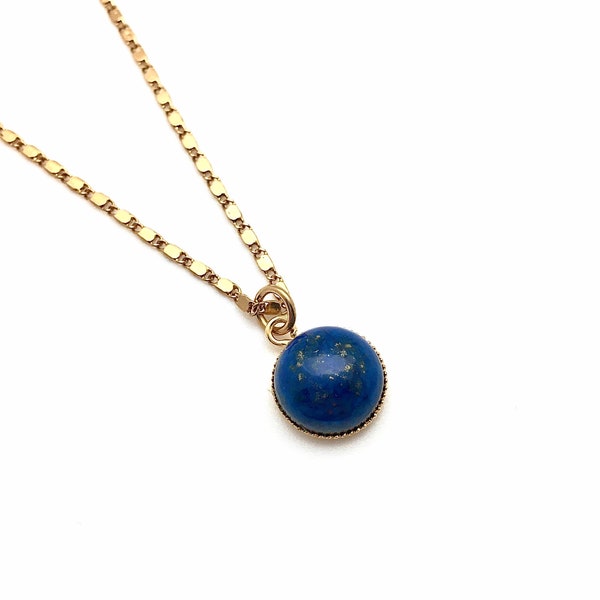 Collier lapis lazuli et doré or fin superposable femme tendance mystique bohème chic semi-précieuse quartz rose turquoise ou autre