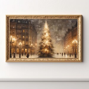 Printable Christmas Wall Art, Moody Winter Holiday Prints, Dark Academia Christmas Decor, Downloadable Antique Christmas Tree Print, Vintage