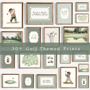 50+ Golf Nursery Gallery Wall Prints - Vintage Preppy Baby Boy&#39;s Room Art Bundle Printables