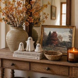 Vintage Fall Landscape Print - Rustic Autumn Farmhouse Decor, Moody Cottagecore Muted Printable