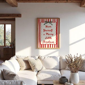 Retro Merry Christmas Print - Vintage Grandmillenial Holiday Art, Printable Holiday Hosting Decor, Preppy Poster