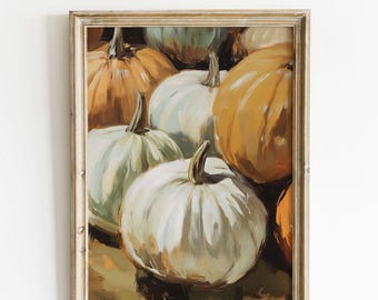 Vintage Pumpkin Print: Rustic Farmhouse Thanksgiving Art (Digital Download)