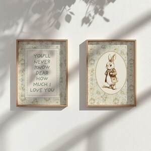 Vintage Storybook Nursery Gallery Wall Set of 5, Sage Green Kids Playroom Decor, Neutral Woodland Animal Nursery Prints, Cottagecore Nursery