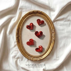 Valentines Love Heart Painting - Romantic Girls Y2K Apartment Print, Chic Galentines Party Decor