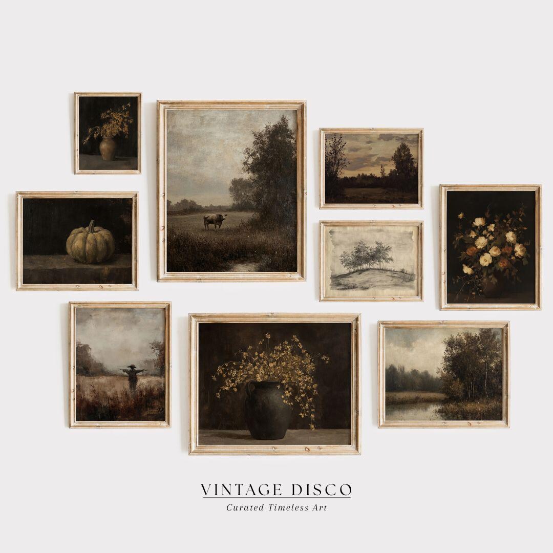 Moody Vintage Fall Gallery Set - Rustic Autumn Farmhouse Decor, Antique ...