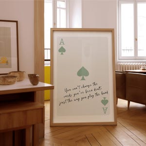Wydruk Ace of Spades, Sage Green Wall Art, Bar Cart Decor, Preppy Room Decor, Cool Girl Wall Art, Girly Wall Art, Extra Large, Above Bed Art