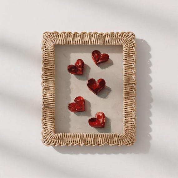 Valentines Love Heart Painting - Romantic Girls Y2K Apartment Print, Chic Galentines Party Decor