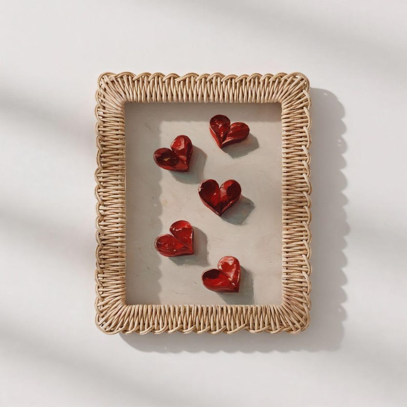 Valentines Love Heart Painting - Romantic Girls Y2K Apartment Print, Chic Galentines Party Decor