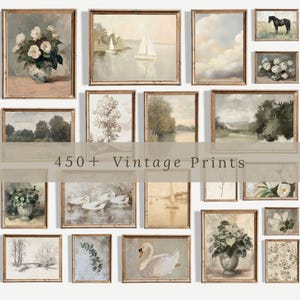 450+ French Country Gallery Wall Art Prints - Neutral Nancy Meyers Style Prints, Vintage Farmhouse Bundle, Light Academia Cottagecore Decor