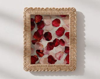 Impresión romántica de pétalos de rosa - Arte floral de pared para San Valentín, decoración de habitación para niñas, estilo maximalista y coqueto
