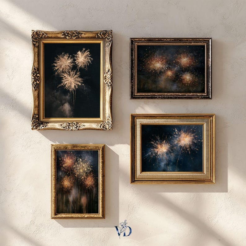 4th of July Gallery Wall Set - Independence Day Prints, Coastal Grandmillenial Patriotic Summer Art