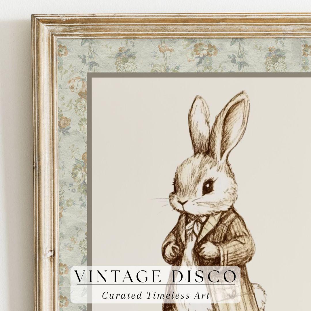 Vintage Nursery Gallery Wall Art Set - Neutral Woodland Forest Animal ...
