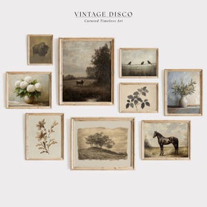 Rustieke boerderijgalerijwandset: vintage landschapsprints (digitale download)