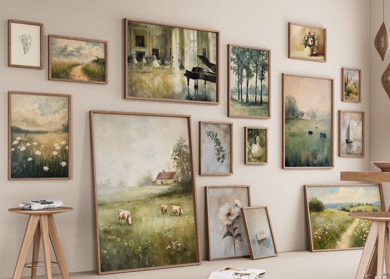 Vintage Gallery Wall Set, 300 Mega Bundle Prints, Neutral Muted Rustic Landscapes, Floral, Cottagecore Decor Set of Art, Oil Painting Gicleè, Farmhouse, French Country Decor, Light Academia Vintage Gallery Wall Art, Spring Landscape Scenery, Vintage Oil Painting Digital Download, Printable Gallery Wall Art,Neutral Wall Art, Sage Green Wall Art