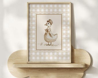 Goose Nursery Print: Cottagecore Woodland Animal Sketch (Digital Download)