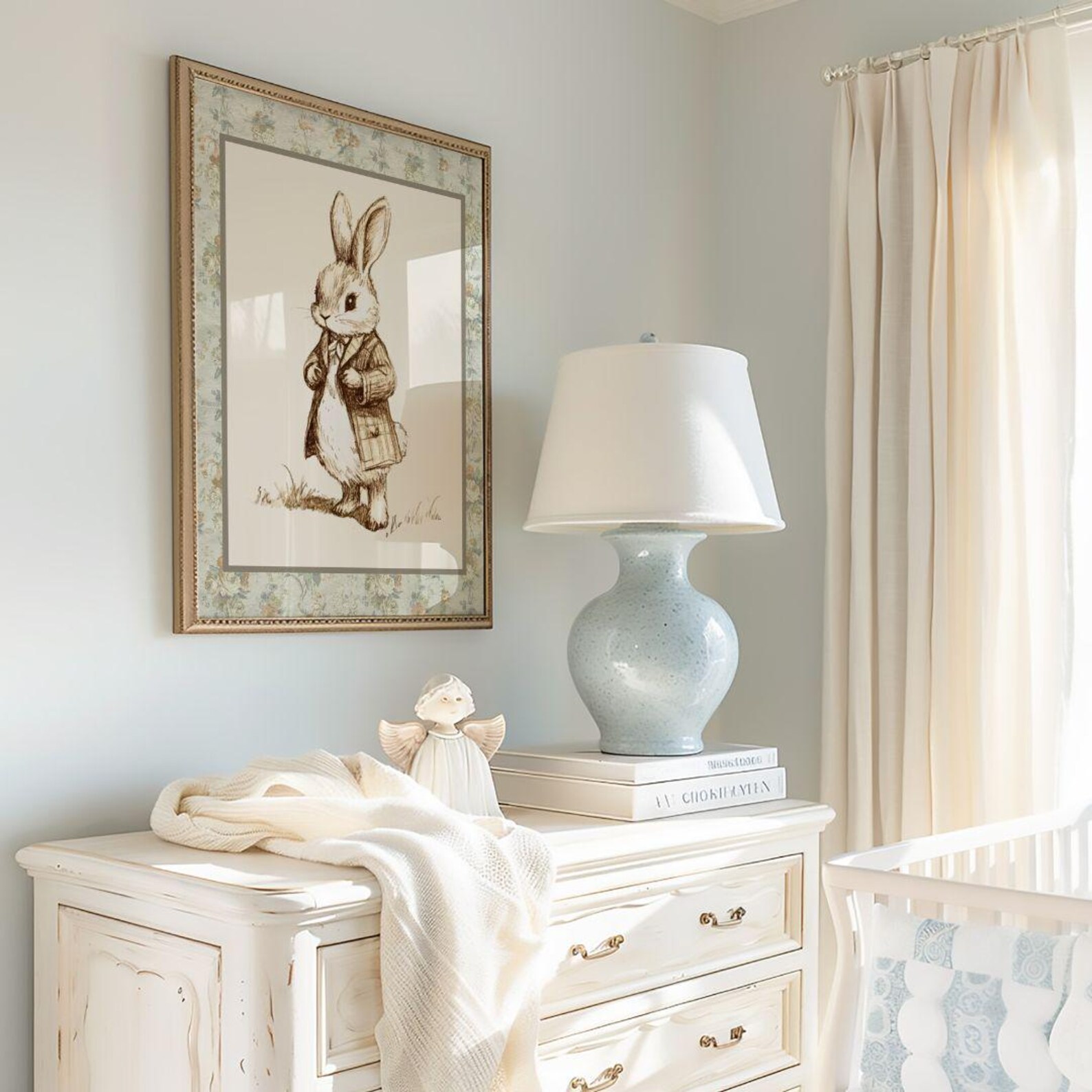 Vintage Nursery Gallery Wall Art Set - Neutral Woodland Forest Animal ...
