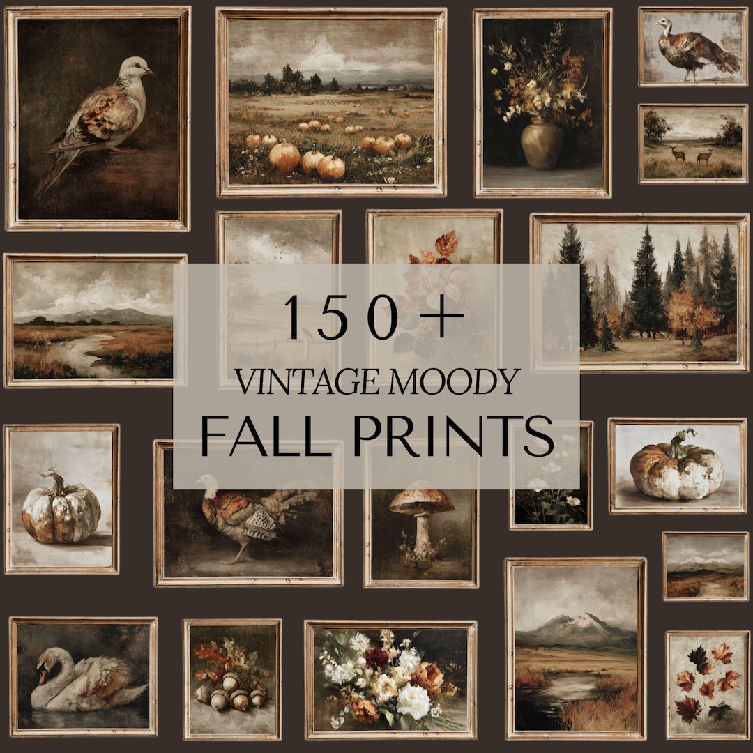 150+ Moody Dark Fall Gallery Wall Prints - Vintage Autumn Farmhouse ...