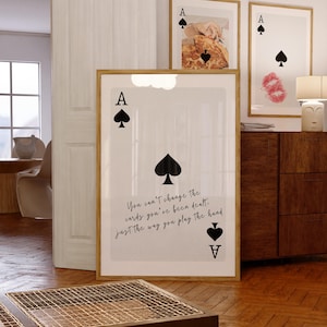 Wydruk Ace of Spades, Funky Wall Art, Dekoracja wózka barowego, Wystrój pokoju Preppy, Wystrój maksymalistyczny, Dziewczęca sztuka ścienna, Sztuka do pobrania, Wystrój dopaminy