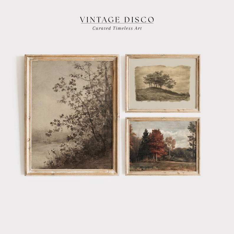 Rustic Fall Gallery Wall Set of 9 - Vintage Neutral Autumn Prints ...
