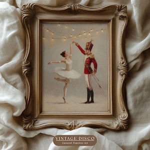 Vintage Nutcracker Ballet Print - Whimsical Christmas Printable, Magical Nostalgic Coquette Holiday Decor