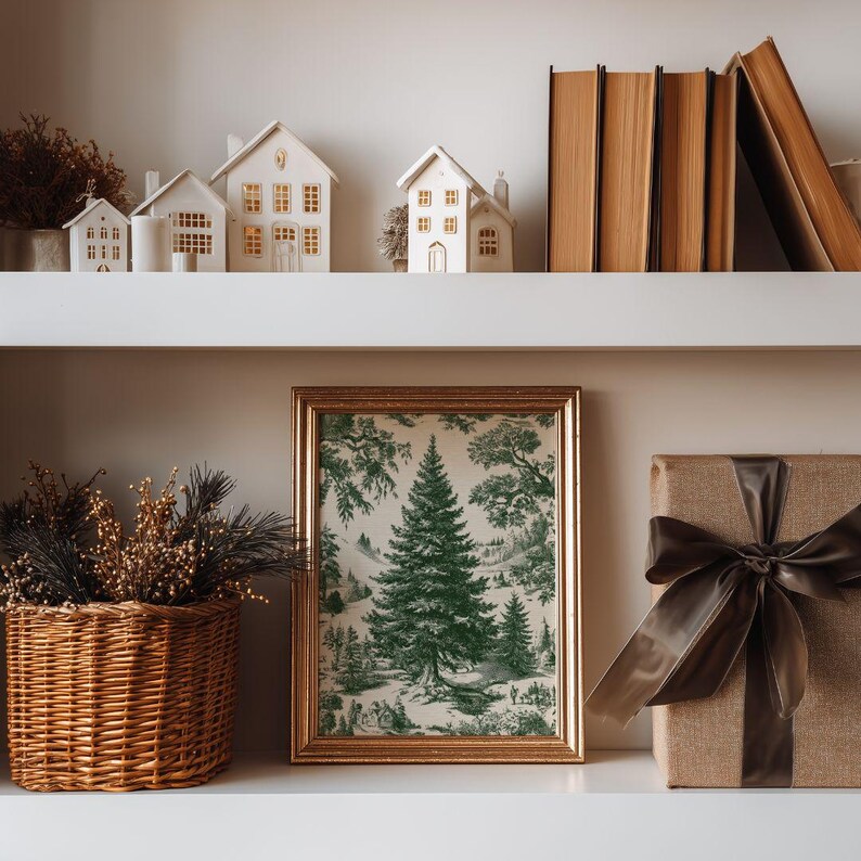 Heritage Christmas Print Set of 11 - Vintage Traditional Holiday Decor Bundle, Neutral Equestrian Winter