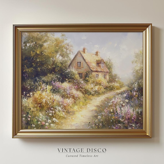 Cottage Garden Print: French Country Spring Landscape (Digital Download)