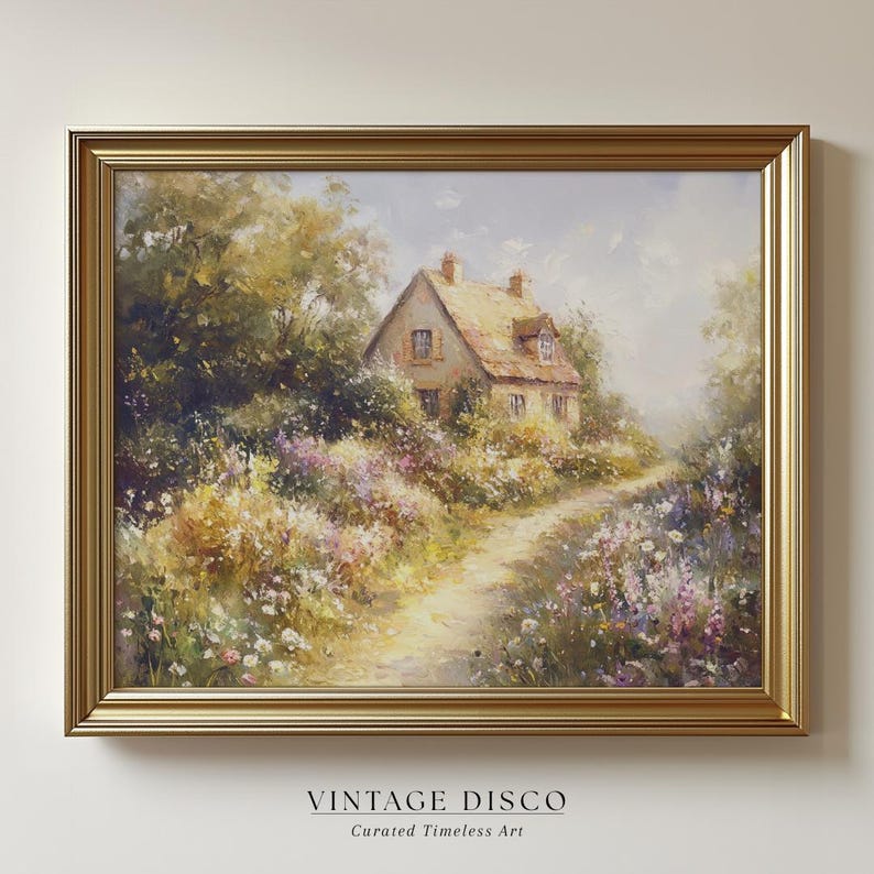 Cottage Garden Print: French Country Spring Landscape (Digital Download) image 1