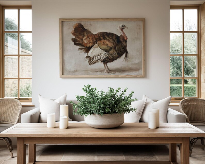 Vintage Turkey Thanksgiving Painting - Printable Rustic Country ...