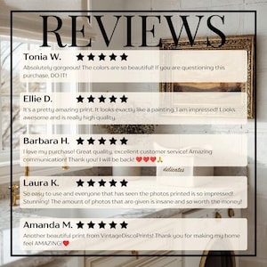 May include: Image featuring customer reviews with the word "REVIEWS" at the top. Each review includes a customer's name, a five-star rating, and a positive comment about a product. The reviews are displayed on a white background.
