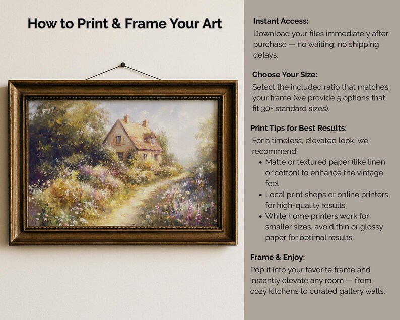 Cottage Garden Print: French Country Spring Landscape (Digital Download) image 8