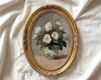Vintage French Country Floral Print - Cottage Farmhouse Botanical Still Life, Curated Spring Home Decor