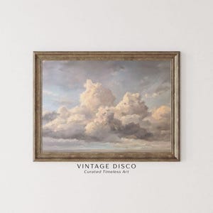 Friedliche Wolken Malerei - Wolkengebilde Himmel Wandkunst, Neutrales Bauernhaus Druck, ruhige Wohnung Dekoration