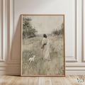 Jesus Leaves The 99 - Christian Good Shepherd Artwork, Lost Sheep Parable, Vintage Bible Painting