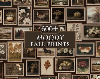 Moody Fall Print Bundle - 600+ Dark Academia Decor, Rustic Cottagecore Autumn Gallery Wall Set
