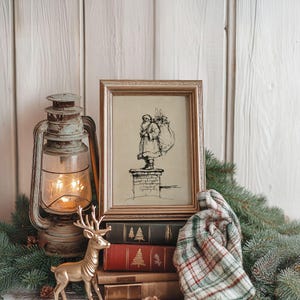 Heritage Christmas Print Set of 11 - Vintage Traditional Holiday Decor Bundle, Neutral Equestrian Winter