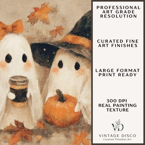 Cottagecore Ghost Coffee Halloween Print - Kitschy Autumn Kitchen Printable, Spooky Season Party Decor image 4