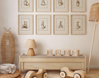 Woodland Nursery Prints Set: Vintage Forest Animals Gallery Wall (Digital Download, Set of 8)
