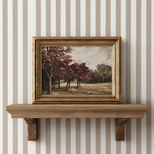Rustic Fall Apple Orchard Print - Vintage Autumn Landscape, Moody French Country Farmhouse Printable