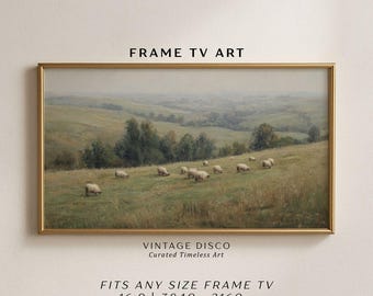 Frame TV Pastoral Landscape Painting - Country Farmhouse Spring Television Artwork, Cottagecore Decor
