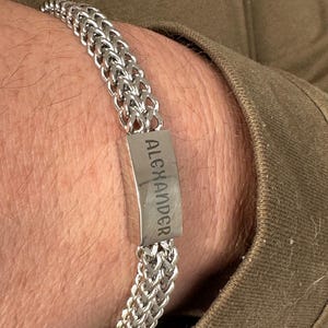 Gepersonaliseerde armband heren, aangepaste naamarmbanden, zilveren gepersonaliseerde armband, kerstcadeau, verstelbare armband, cadeau voor hem